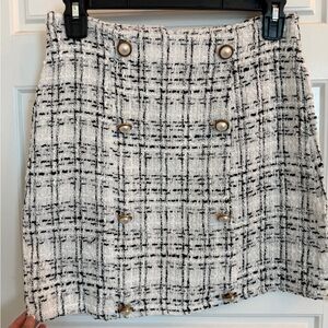 SHEIN Monochrome Tweed Mini Skirt